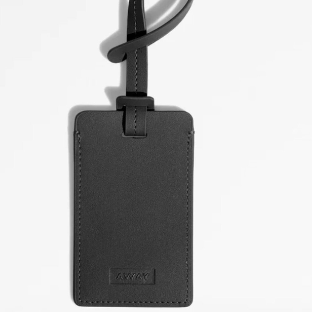 🌹 Away Travel Black Leather Luggage Tag Accessory